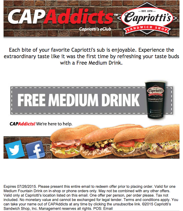 Capriotti's Coupons, Promo Codes & Deals Jun2020